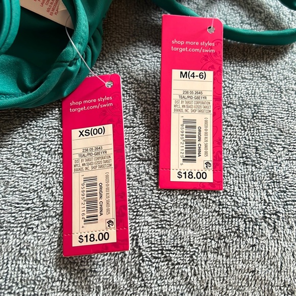 ☀️☀️Juniors Wrap Front Bralette Bikini Top - Xhilaration Teal Green XS or Medium - Picture 7 of 7